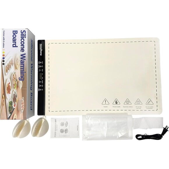 Portable Electric Silicone Food Warming Mat with Child safety Lock, Color Blue - Picture 1 of 16